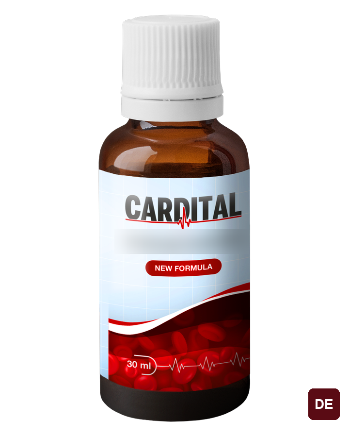 Cardital Drops — braune 30-ml-Flasche mit Pipette; Aufdruck auf dem Etikett unkenntlich gemacht