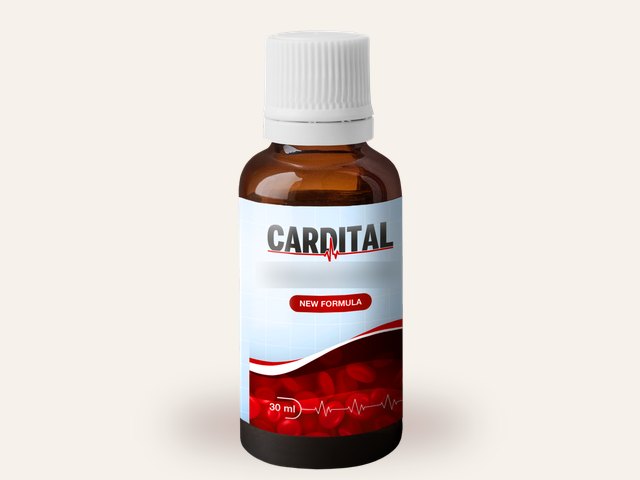Butelka Cardital Drops z kroplomierzem na kremowym tle