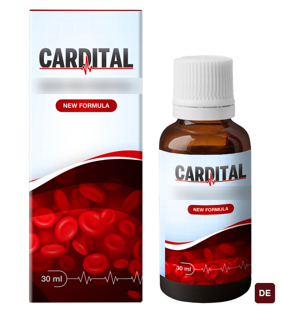 Cardital Drops — braune 30-ml-Flasche mit Pipette; Aufdruck auf dem Etikett unkenntlich gemacht